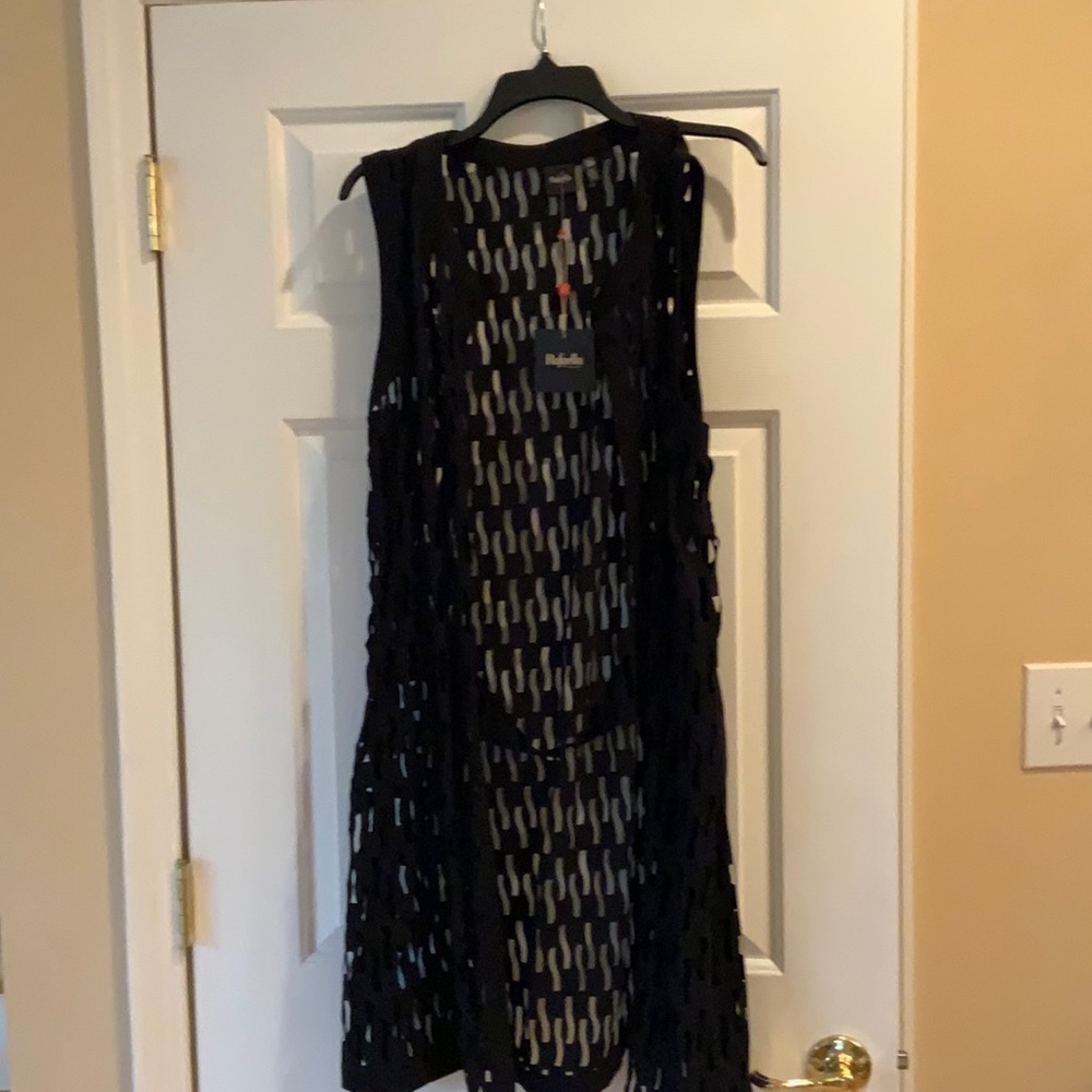 NWT..Rafaela size XL black sleeveless vest 39” long